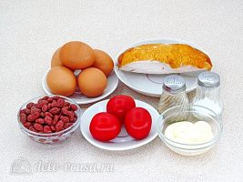 Салат с копченой курицей и фасолью: Ингредиенты