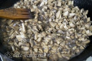 Блины с грибами и мясом: Обжарить грибы