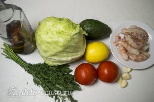 Салат с креветками и авокадо: Ингредиенты
