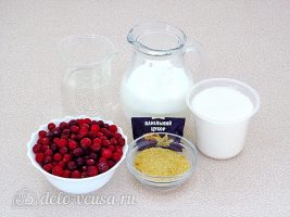Молочное желе с клюквой: Ингредиенты