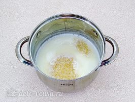 Молочное желе с клюквой: Добавить желатин
