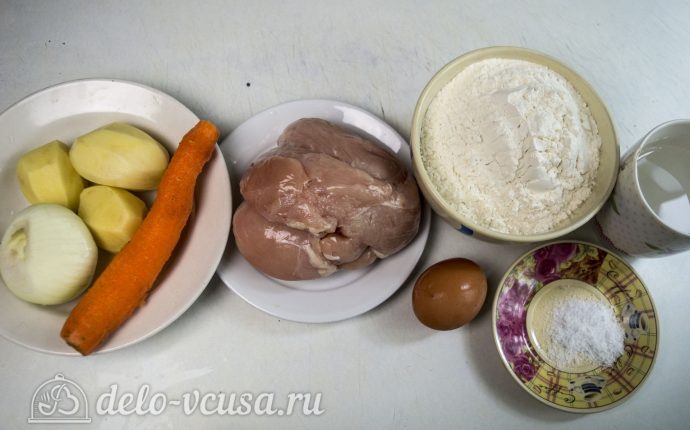 Ханума с мясом и картофелем: Ингредиенты Ханума с мясом и картофелем: Ингредиенты
