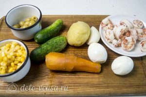 Салат Оливье с креветками: Ингредиенты