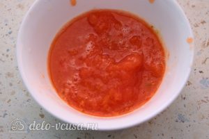 Суп-пюре из тыквы с чечевицей: Натереть помидор на терке