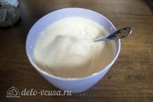 Белый шоколадно-кокосовый торт: Добавить сухие ингредиенты
