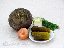 Салат из редьки с солеными огурцами: Ингредиенты