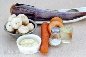 Салат "Королевский" с рыбой и грибами: Ингредиенты