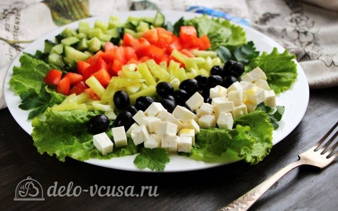 Рецепт греческий салат с брынзой
