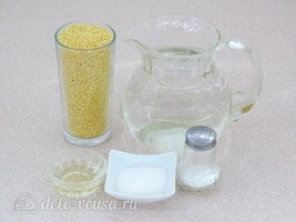 Пшенная каша на воде в мультиварке: Ингредиенты