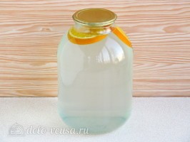 Березовый сок с апельсином на зиму: фото к шагу 5.
