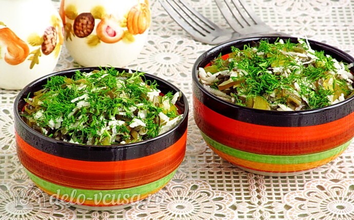 Рецепт салат из морской капусты и черной редьки