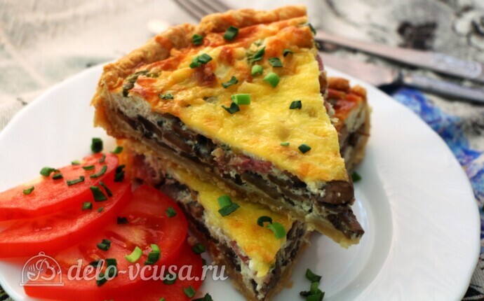 Рецепт киш с грибами и беконом