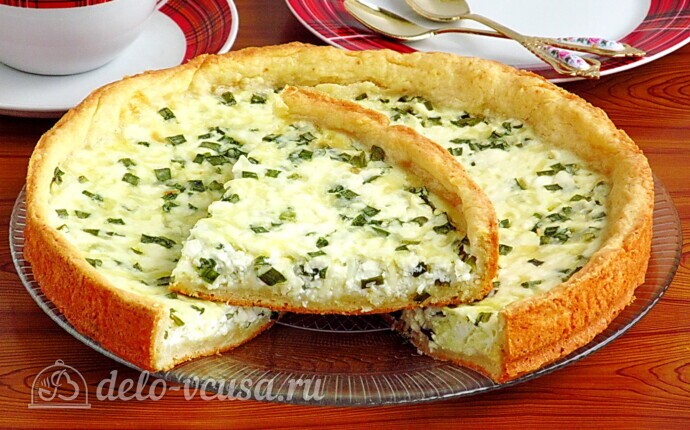 Рецепт пирог с зернёным творогом и сыром