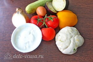 Пирог с рикоттой и овощами гриль: Ингредиенты