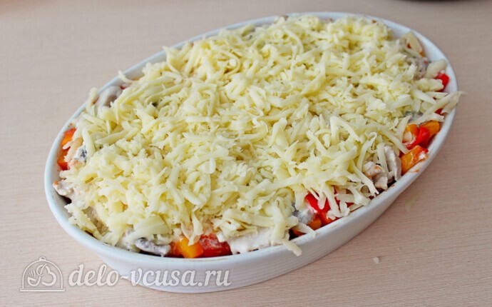 Запеканка из кабачков с фаршем и овощами: фото к шагу 12.