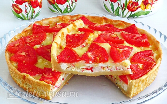 Рецепт творожная пицца с крабовыми палочками и фетой