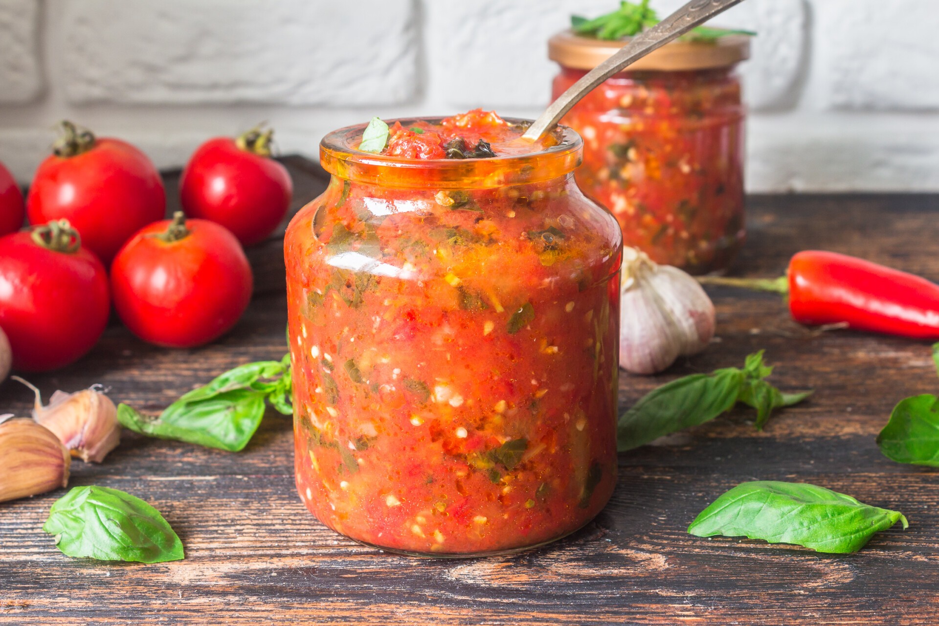 Tomato sauce with basil for the winter, step-by-step recipe with photos