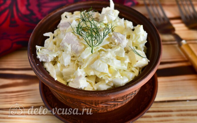 Рецепт салат с курицей, капустой и сыром