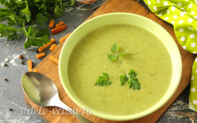 Рецепт зеленый суп-пюре из стручковой фасоли