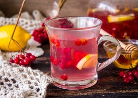 Рецепт имбирный чай с калиной и лимоном