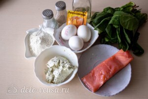 Рулет со шпинатом и красной рыбой: Ингредиенты