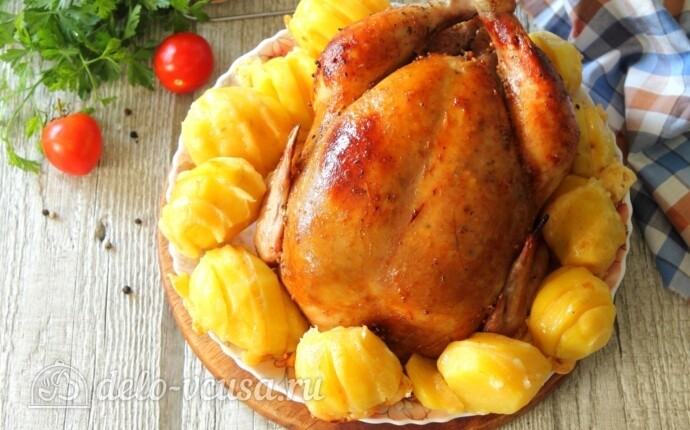 Сочная курица и картошка-гармошка: фото к шагу 12.