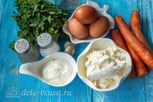 Морковный рулет со сливочным сыром: Ингредиенты