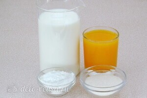 Молочно-апельсиновый кисель: Ингредиенты