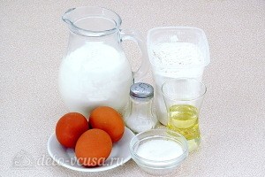 Тонкие блины на топлёном молоке: Ингредиенты