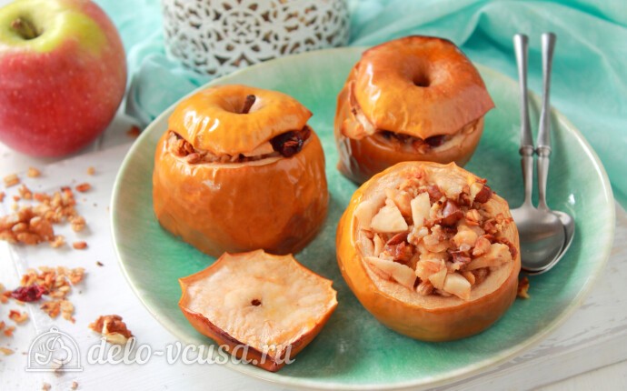 Рецепт запеченные яблоки с гранолой