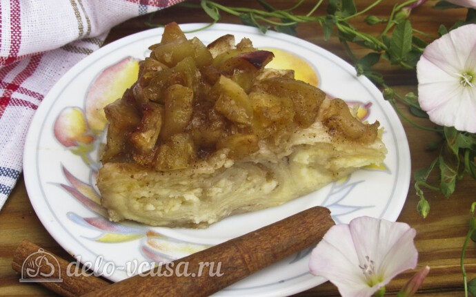 Творожно-яблочный пирог из лаваша на скорую руку