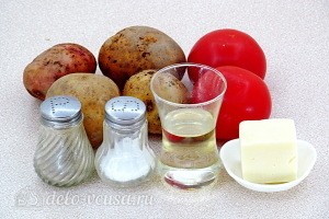 Картошка с помидорами и сыром на сковороде: Ингредиенты