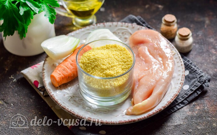 Кускус с курицей на сковороде: Ингредиенты Кускус с курицей на сковороде: Ингредиенты
