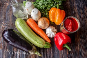 Овощное рагу с баклажанами и кабачками в духовке: Ингредиенты
