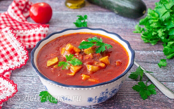 Рецепт томатный суп с кабачками