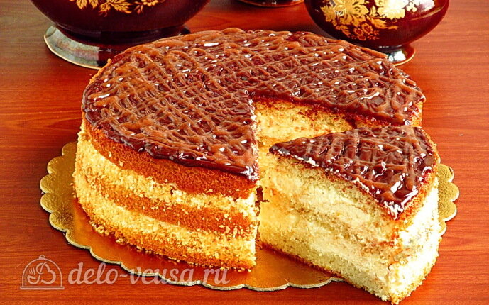 Бисквитный торт «Сладкий сон» с кремом из манки