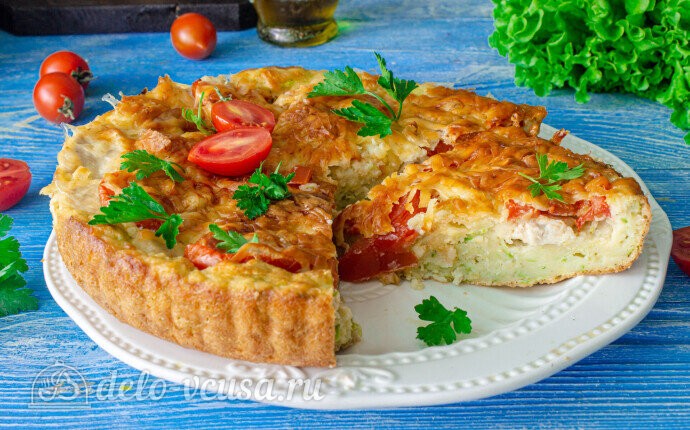 Рецепт кабачковая пицца с курицей в духовке