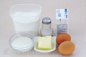 Сладкие корзиночки из песочного теста: Ингредиенты