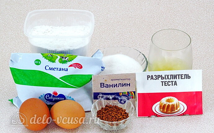 Сметанный торт «Кофейный соблазн»: Ингредиенты Сметанный торт «Кофейный соблазн»: Ингредиенты