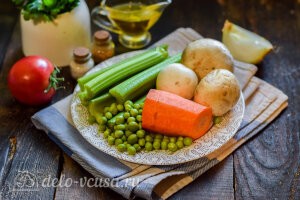 Диетические тушеные шампиньоны с овощами: Ингредиенты