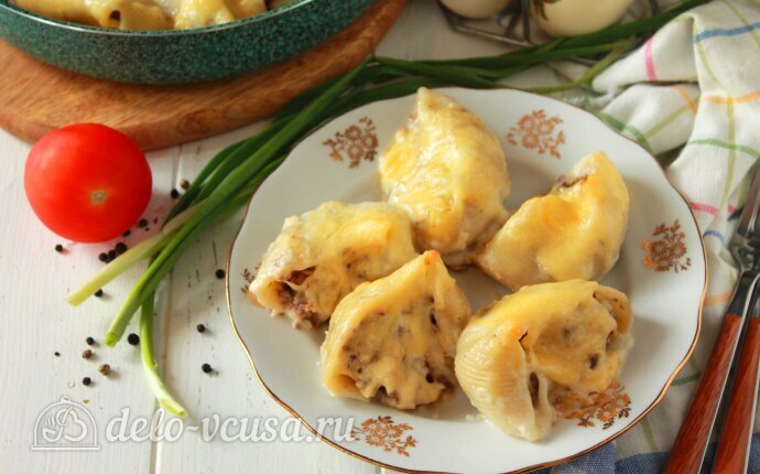 Рецепт фаршированные ракушки с курицей и грибами