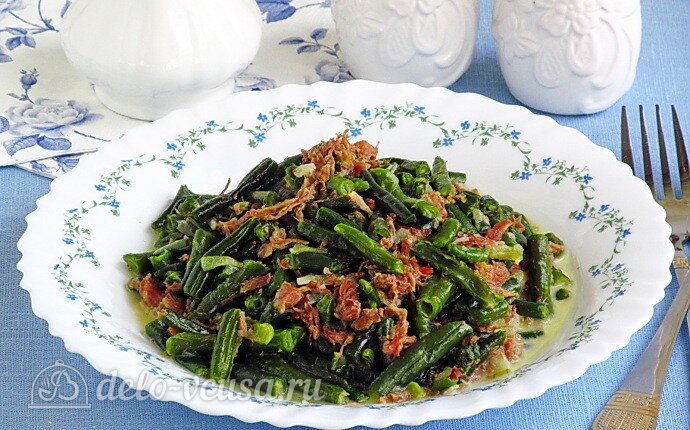 Рецепт стручковая фасоль с тушёнкой