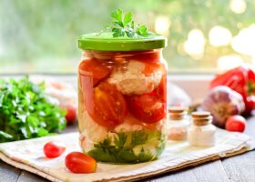 Рецепт цветная капуста с помидорами на зиму