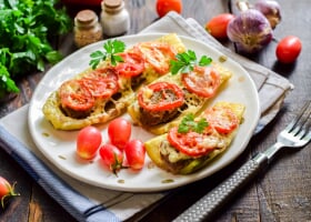 Рецепт диетические лодочки из кабачков с фаршем