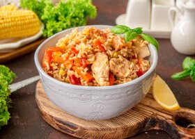 Рецепт овощное рагу с курицей и рисом
