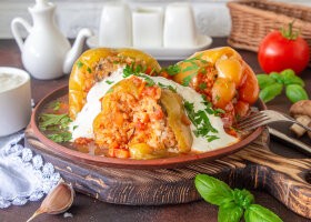 Рецепт перец фаршированный курицей и грибами