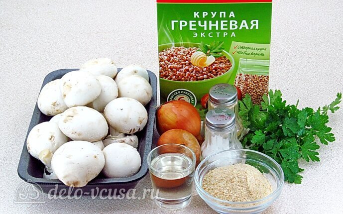 Постные котлеты из гречки с грибами: Ингредиенты Постные котлеты из гречки с грибами: Ингредиенты