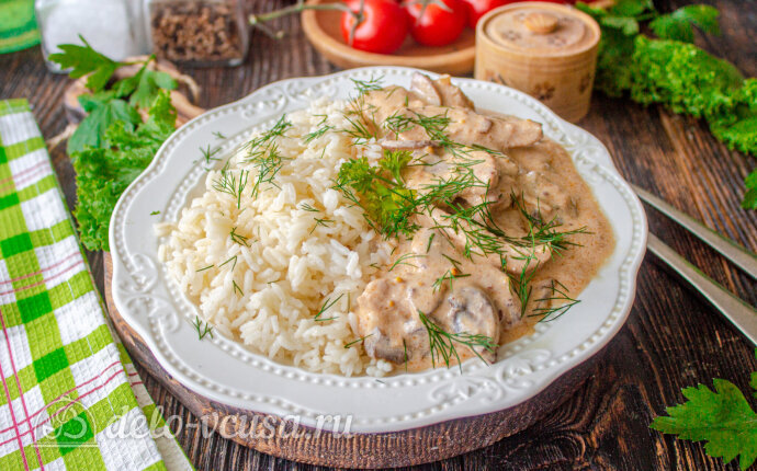 Рецепт бефстроганов из курицы с грибами