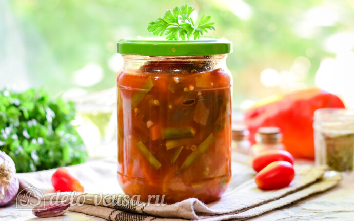 Рецепт лечо со стручковой фасолью на зиму