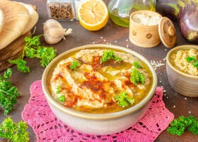 Рецепт бабагануш из баклажанов с кунжутом